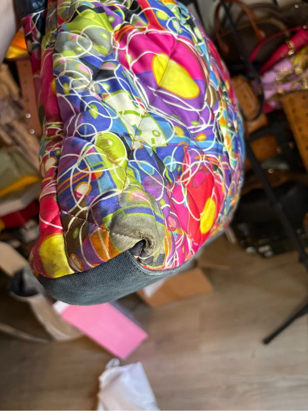 Chanel Multicolor Quilted Chain-Handle Shoulder Bag read description
